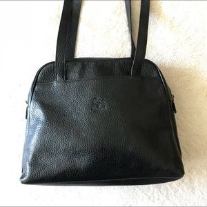 Il Bisante Black leather shoulder bag